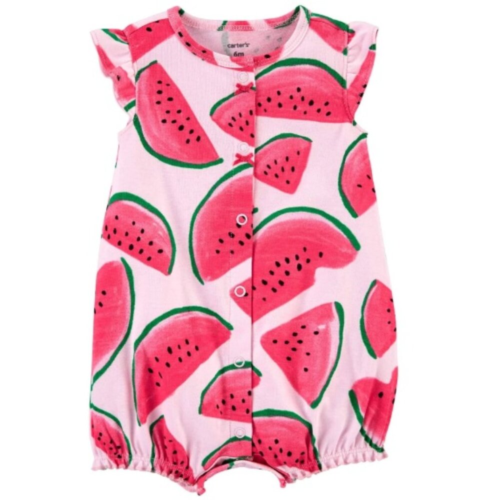 Carters - Toddler Girls Watermelon Cotton Romper Size 18 Months